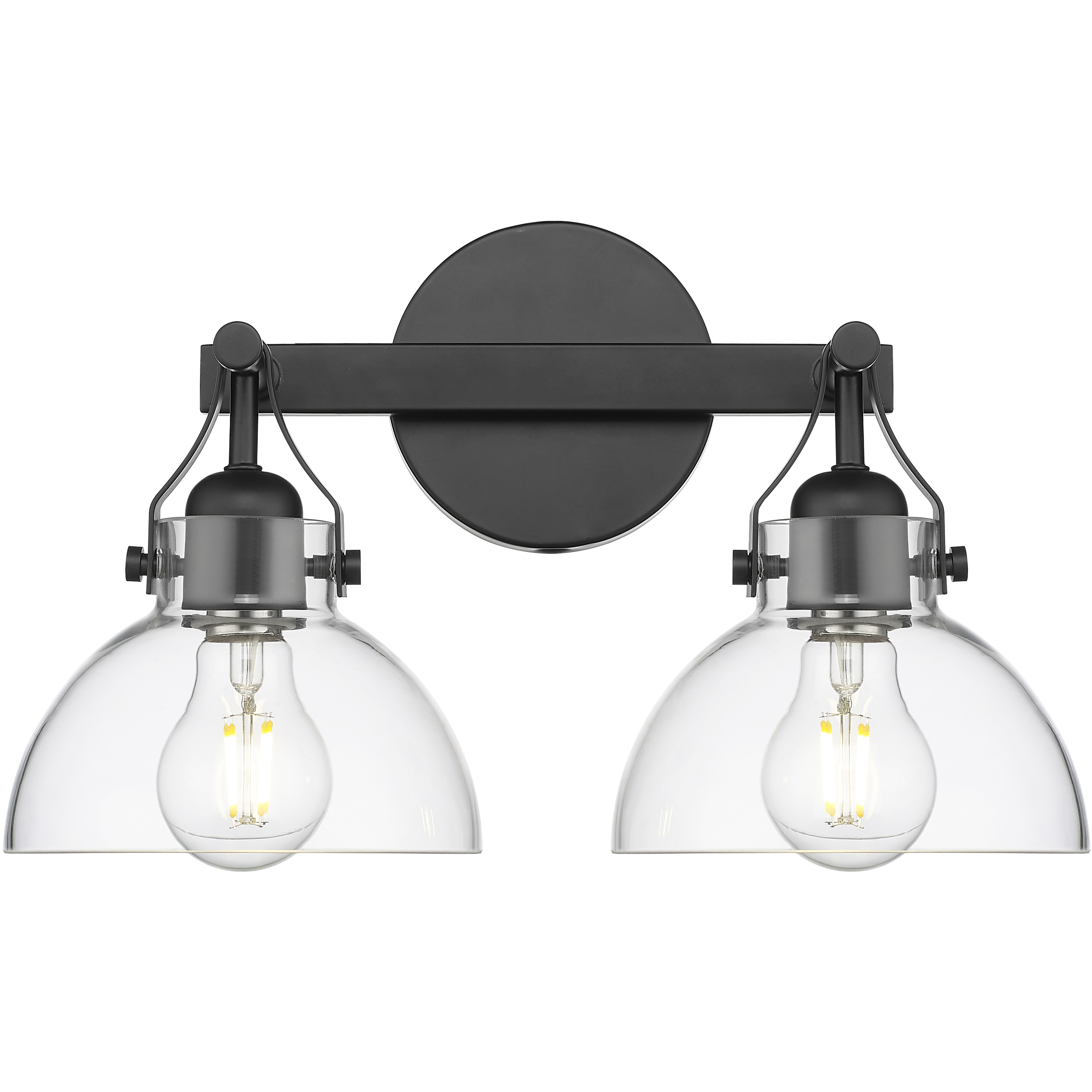 None 2 Light 14.5 inch Matte Black Bathroom Vanity Light Wall Light